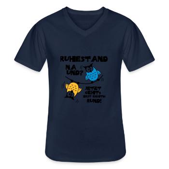 Eulen Ruhestand - na und? - Männer-T-Shirt mit V-Ausschnitt - Navy - Vorne - AI Model Male 178 dark (178cm)