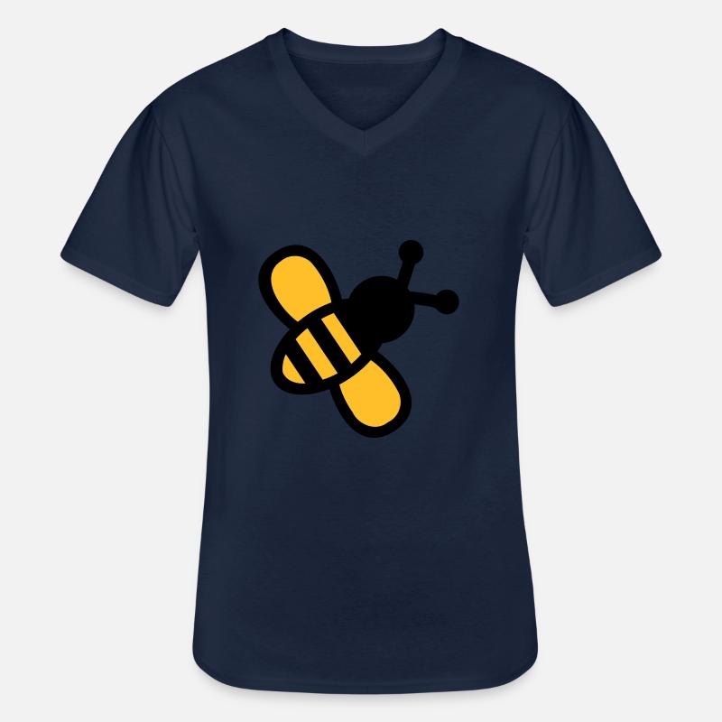 Biene - Männer-T-Shirt mit V-Ausschnitt - Navy
