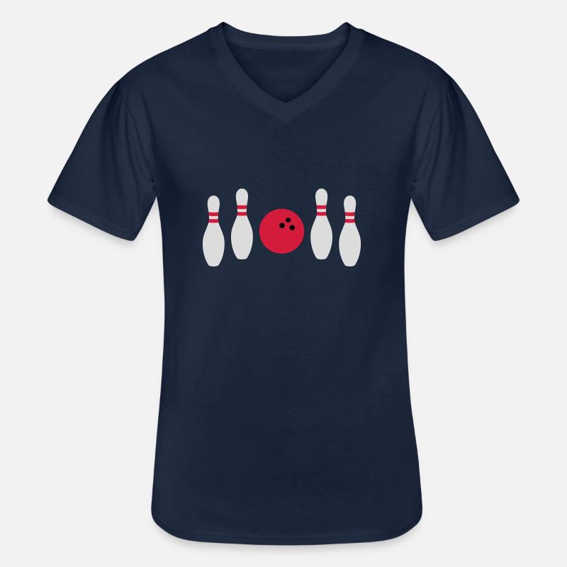 Zwischendurch nicht getroffen Bowling - Männer-T-Shirt mit V-Ausschnitt - Navy