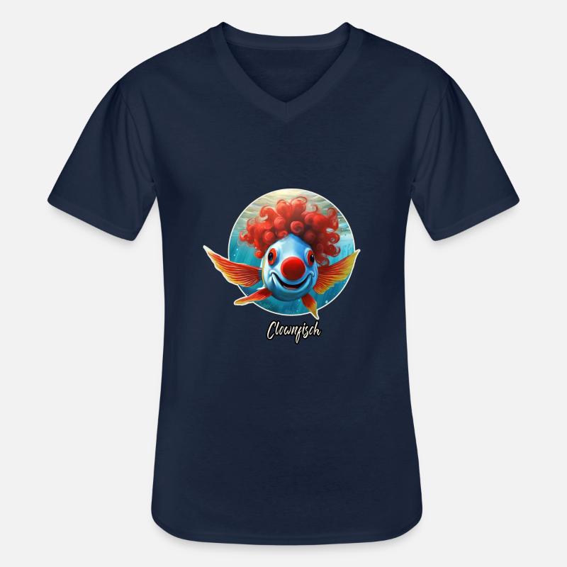 Pun ambiguous german expression - Clownfisch - Men's V-Neck T-Shirt - navy