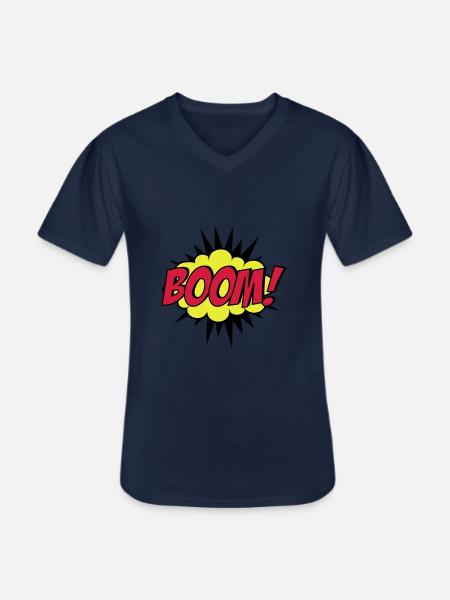 Boom! - T-shirt col V Homme - marine