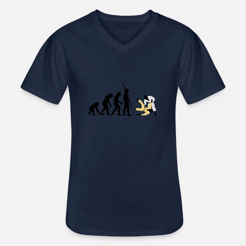 evolution_judo_a_3c - Männer-T-Shirt mit V-Ausschnitt - Navy