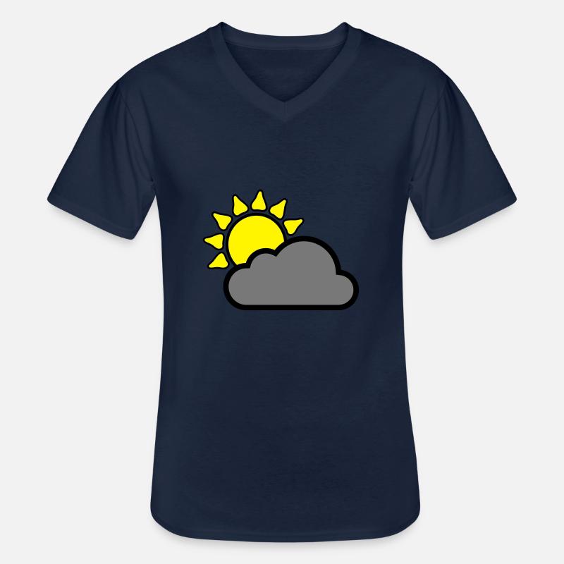 Cloud - Sun - Wolke - Sonne - Männer-T-Shirt mit V-Ausschnitt - Navy