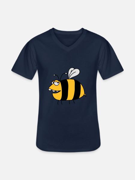 Fun thick bee - Men's V-Neck T-Shirt - navy