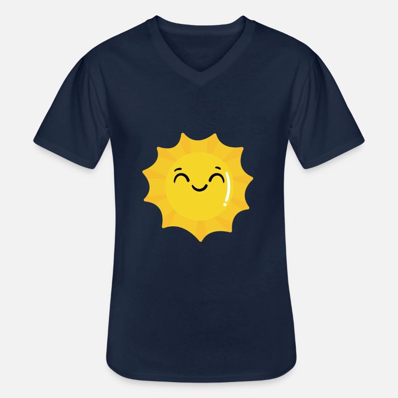Sonne - Männer-T-Shirt mit V-Ausschnitt - Navy