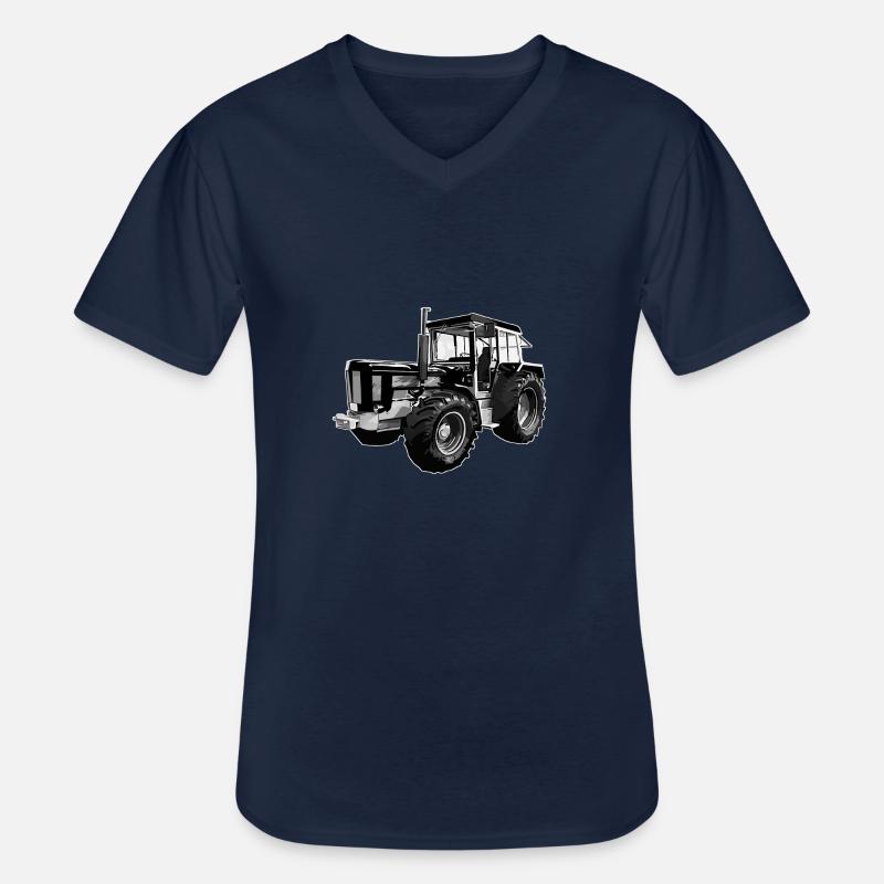 Schlüter Traktor - Männer-T-Shirt mit V-Ausschnitt - Navy