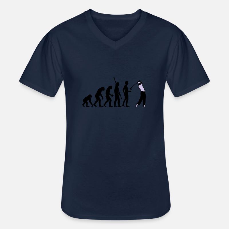 evolution_golf_b_2c - Männer-T-Shirt mit V-Ausschnitt - Navy