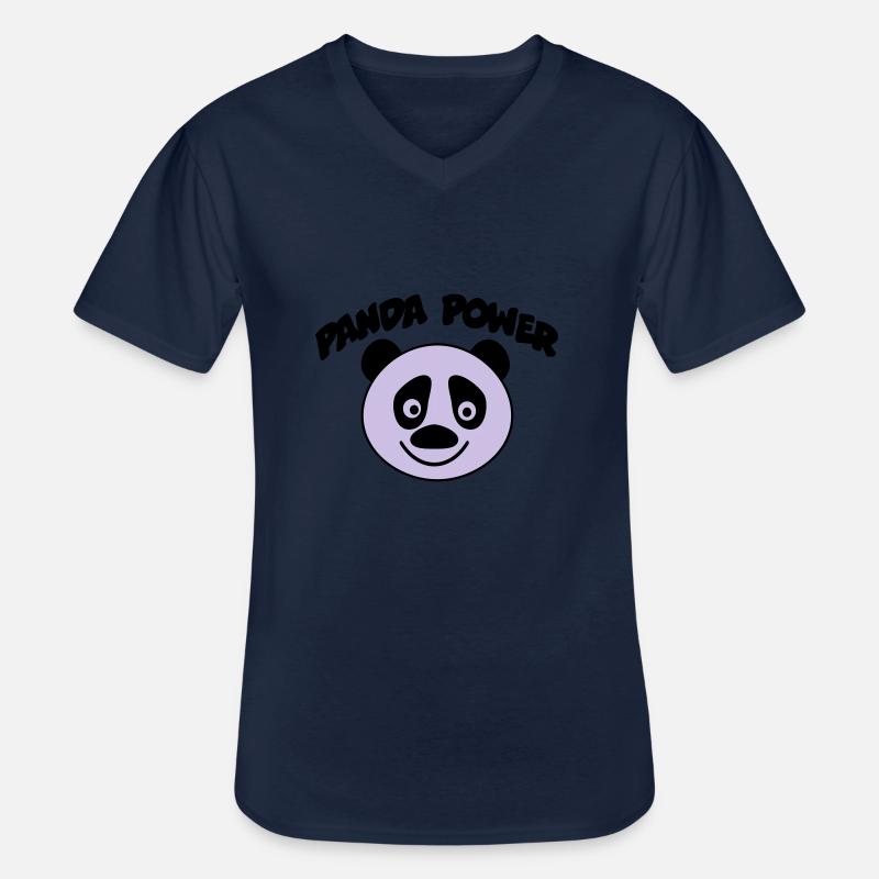 panda - Männer-T-Shirt mit V-Ausschnitt - Navy