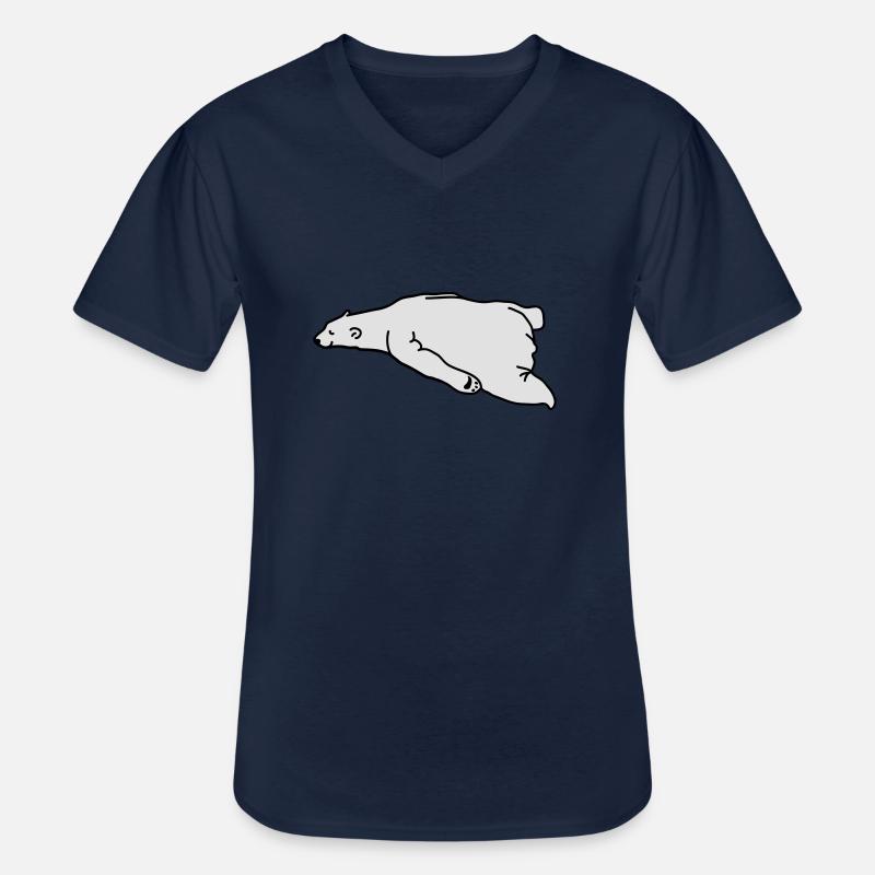 lazy_bear - Männer-T-Shirt mit V-Ausschnitt - Navy