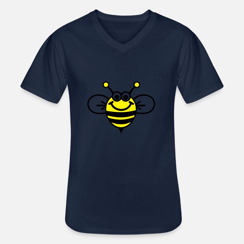 Biene - Männer-T-Shirt mit V-Ausschnitt - Navy