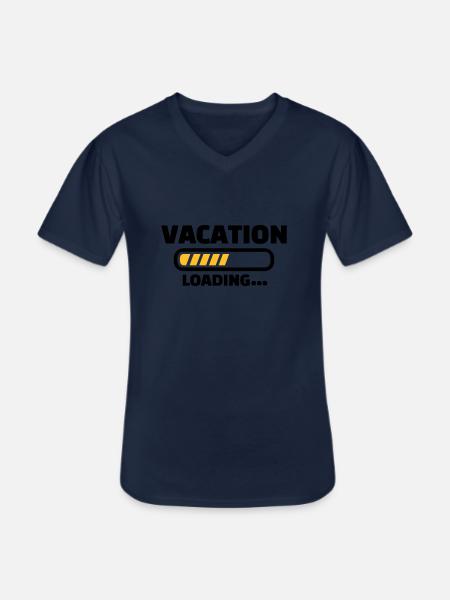 Urlaub - Männer-T-Shirt mit V-Ausschnitt - Navy