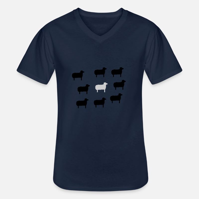 weißes Schaf - Männer-T-Shirt mit V-Ausschnitt - Navy