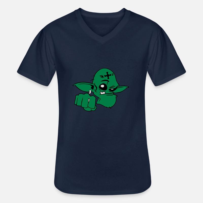 Troll - Men's V-Neck T-Shirt - navy