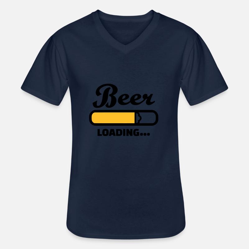 Bier - Männer-T-Shirt mit V-Ausschnitt - Navy