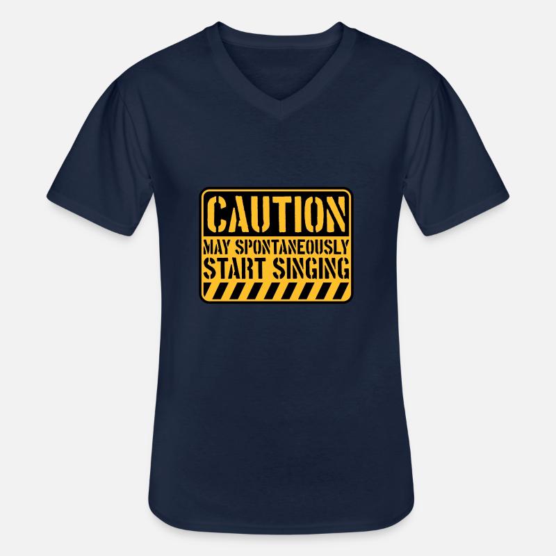 may spontaneously start singing - Männer-T-Shirt mit V-Ausschnitt - Navy