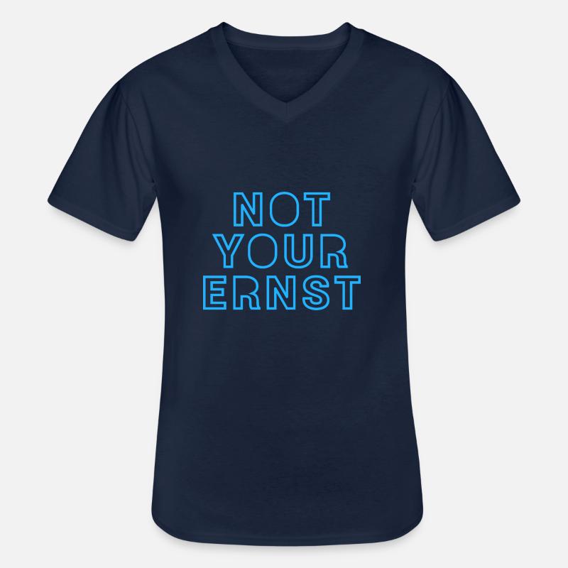 NOT YOUR ERNST - Männer-T-Shirt mit V-Ausschnitt - Navy