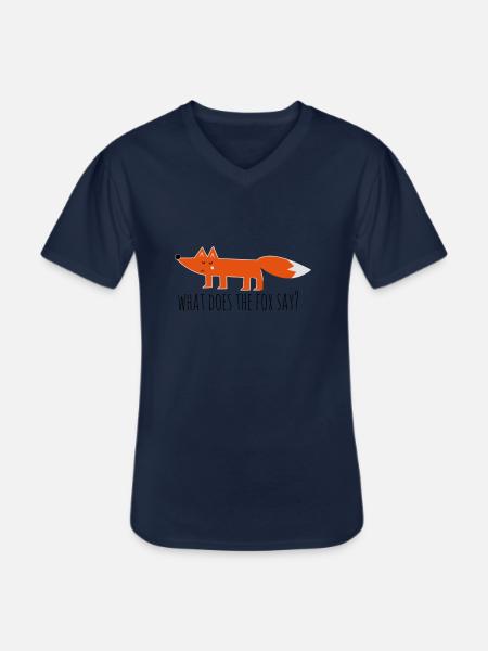 zorro zorro, ¿qué dice el zorro refranes - Camiseta con cuello de pico hombre - azul marino