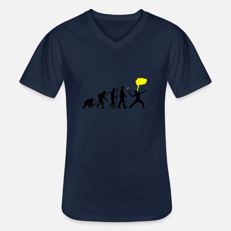 feuerschlucker_072016_a_2c - Männer-T-Shirt mit V-Ausschnitt - Navy