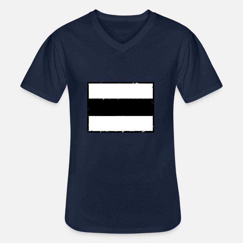 Rahmen Schild Design - Männer-T-Shirt mit V-Ausschnitt - Navy