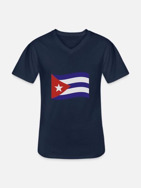 Cuba - T-shirt col V Homme - marine