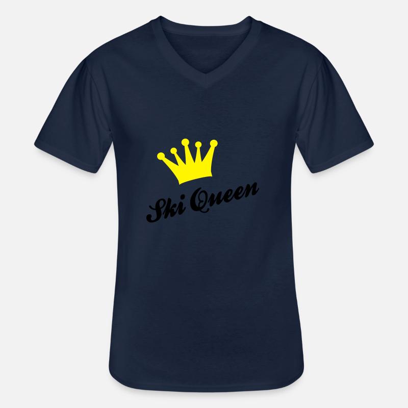 Ski - Männer-T-Shirt mit V-Ausschnitt - Navy
