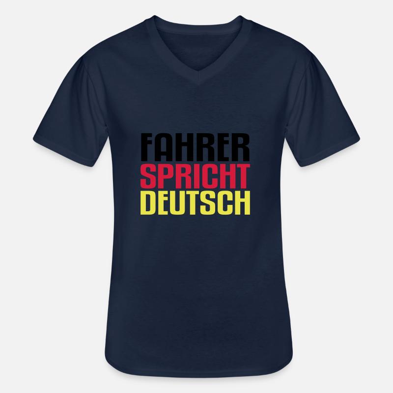 fahrer spricht deustch - Männer-T-Shirt mit V-Ausschnitt - Navy