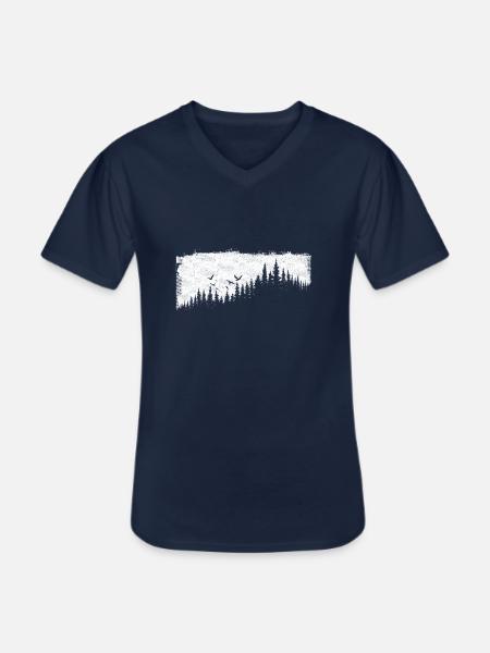 Forest - Men's V-Neck T-Shirt - navy