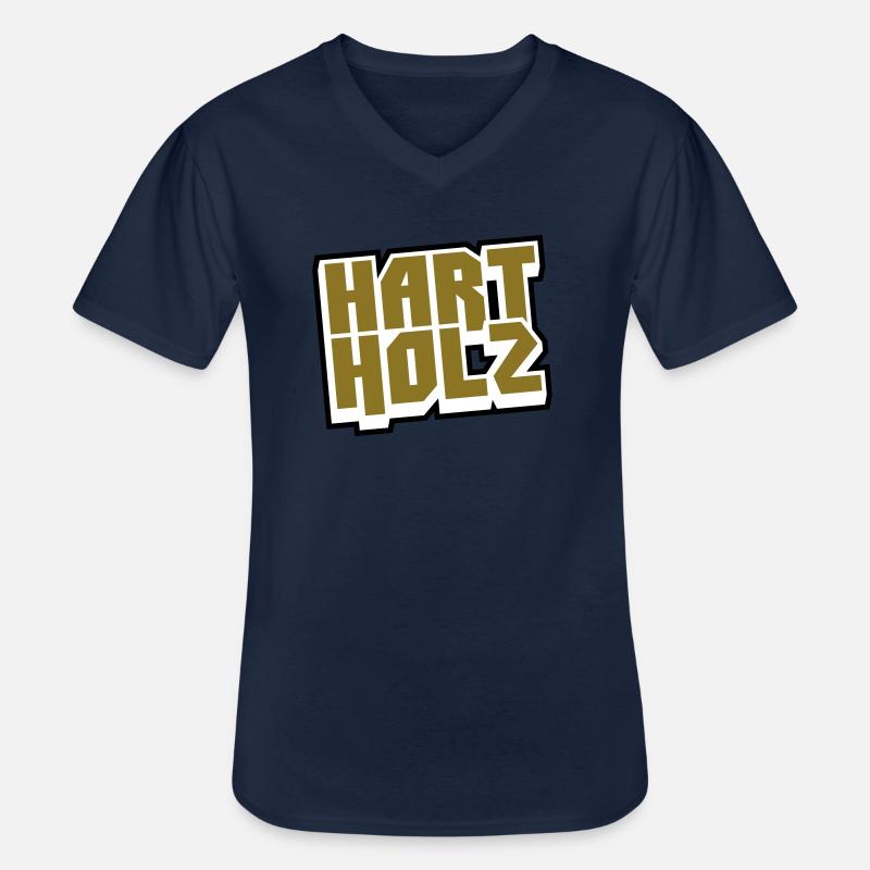 HARTHOLZ Logo - Männer-T-Shirt mit V-Ausschnitt - Navy