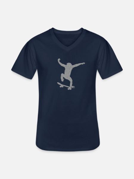 Monkey Skateboard - Männer-T-Shirt mit V-Ausschnitt - Navy