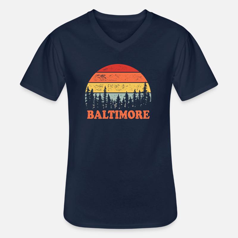 Baltimore - Männer-T-Shirt mit V-Ausschnitt - Navy