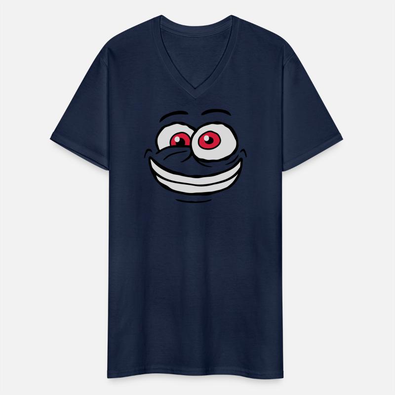Crazy Comic Face Design T-shirt col V Homme