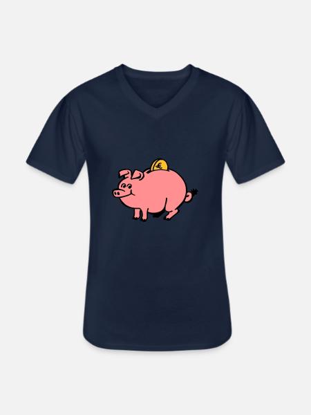 Sparbüchse - Männer-T-Shirt mit V-Ausschnitt - Navy
