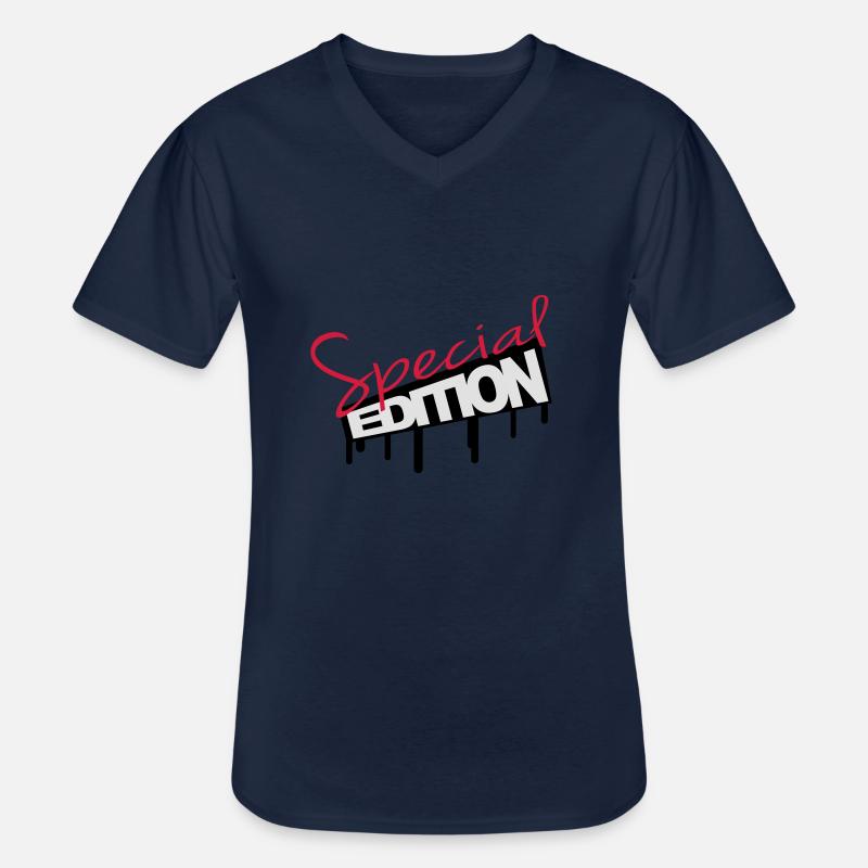 Special Edition Graffiti - Männer-T-Shirt mit V-Ausschnitt - Navy