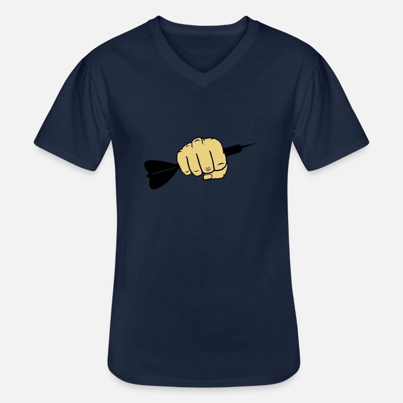 dart_faust_002 - Männer-T-Shirt mit V-Ausschnitt - Navy
