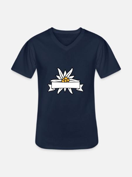 Text banner Edelweiss - Men's V-Neck T-Shirt - navy
