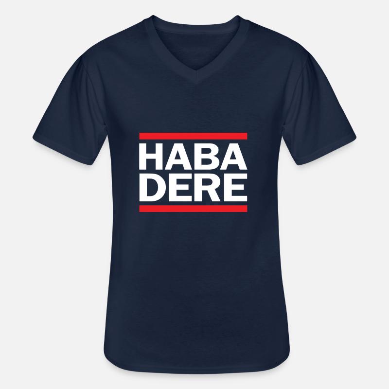 HABA DERE - Männer-T-Shirt mit V-Ausschnitt - Navy