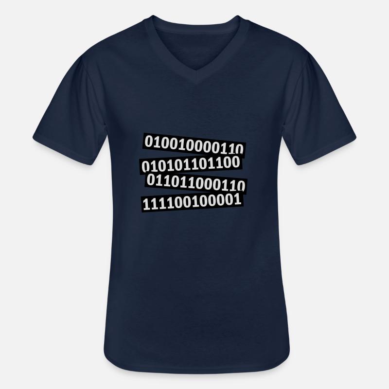 Binary Code Program Language - Men's V-Neck T-Shirt - navy