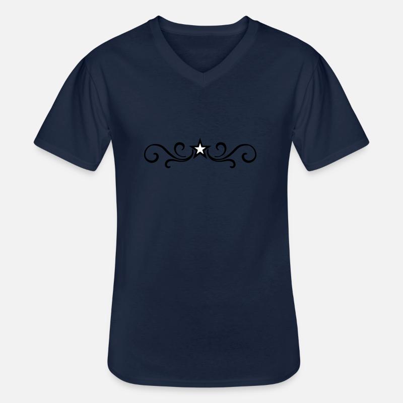Ornament Element Linie - Männer-T-Shirt mit V-Ausschnitt - Navy