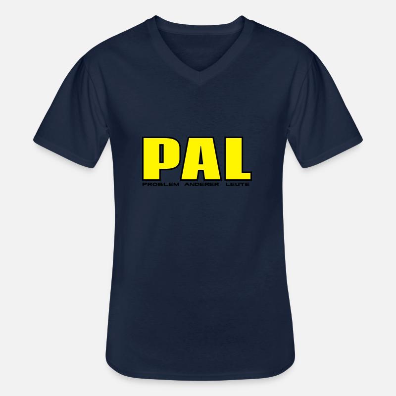 PAL - Problem anderer Leute - Männer-T-Shirt mit V-Ausschnitt - Navy
