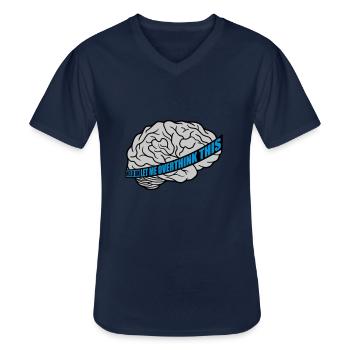 Permettez-moi d’exagérer - T-shirt col V Homme - marine - Devant - AI Model Male 178 dark (178cm)