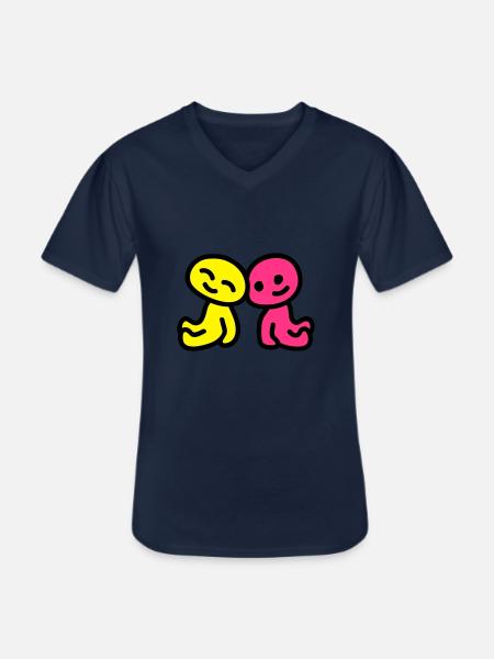 Friendship - love 3 - Men's V-Neck T-Shirt - navy