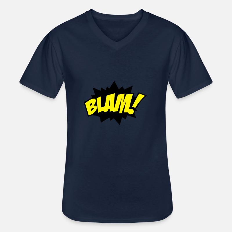 explosion - Männer-T-Shirt mit V-Ausschnitt - Navy
