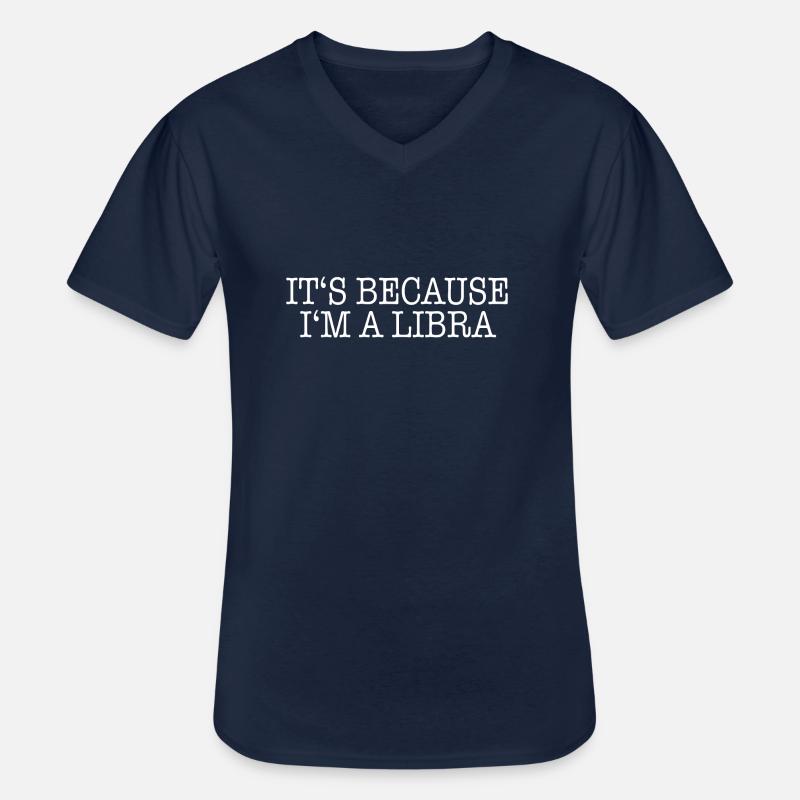 Sternzeichen Waage - Männer-T-Shirt mit V-Ausschnitt - Navy