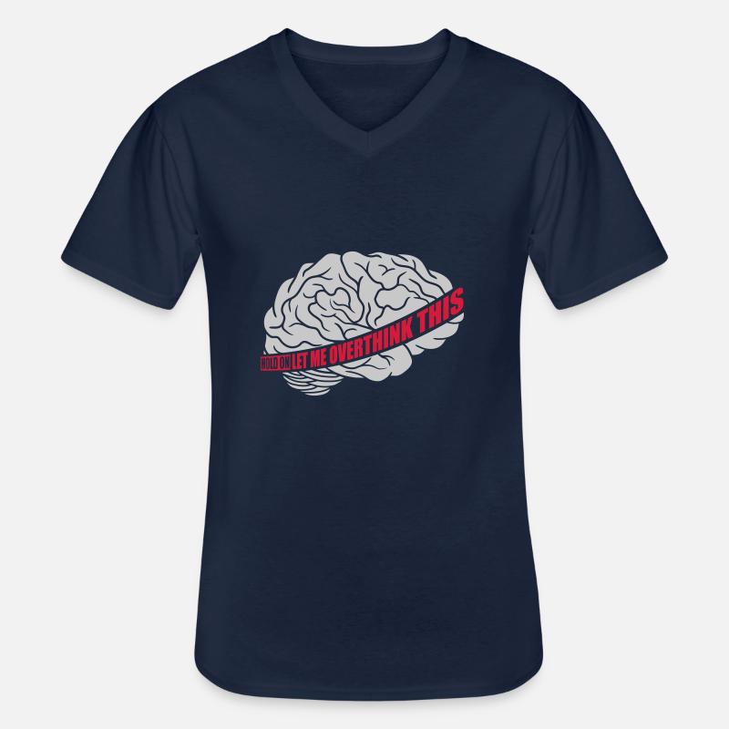Let me overthink this - Männer-T-Shirt mit V-Ausschnitt - Navy