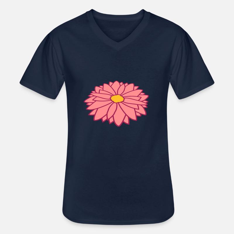 Hübsche bunte Blume Design - Männer-T-Shirt mit V-Ausschnitt - Navy