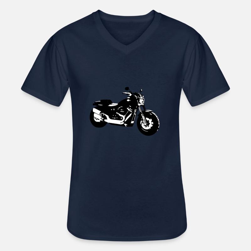Davidson Fatbob 114 - Männer-T-Shirt mit V-Ausschnitt - Navy