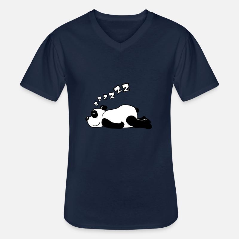 ZZZZZZ Panda Baer - Männer-T-Shirt mit V-Ausschnitt - Navy