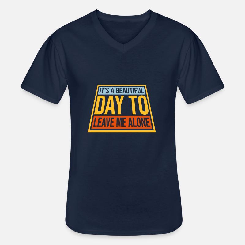 leave me alone day - Männer-T-Shirt mit V-Ausschnitt - Navy