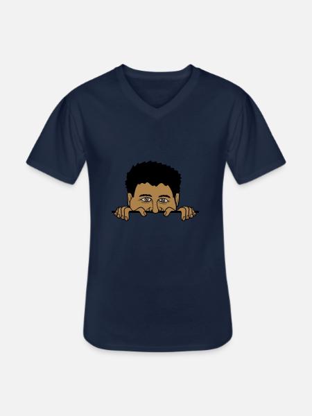 Mann hinter Mauer - Männer-T-Shirt mit V-Ausschnitt - Navy
