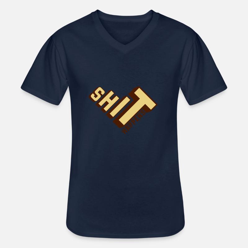 Shit happens Haufen machen - Männer-T-Shirt mit V-Ausschnitt - Navy